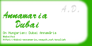 annamaria dubai business card